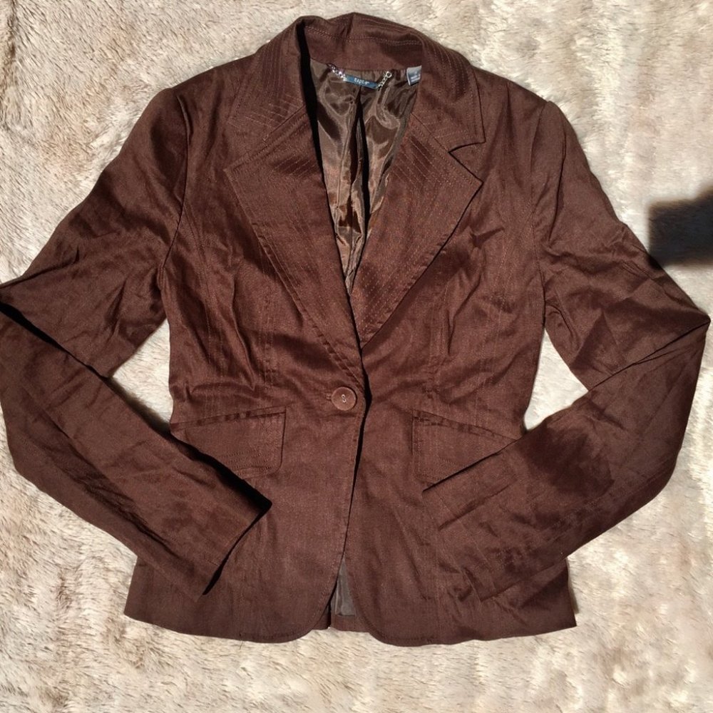 Apt. 9 Women’s Brown Blazer Linen Size 4